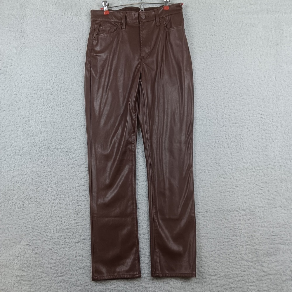Gap Pant Vintage Slim Woman 4 Brown High Rise Faux Vegan Leather 1166